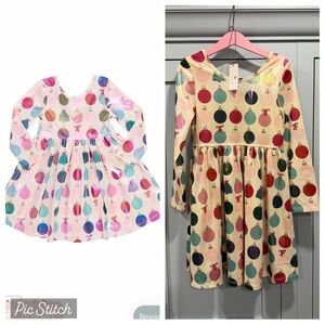 Pink Chicken Lamé Steph dress Christmas ornaments — size 7Y